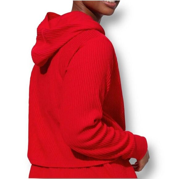 EleVen M Red Ribbed Hoodie Golf Tennis Pullover Stretch Athleisure Lounge NWT - Picture 5 of 10